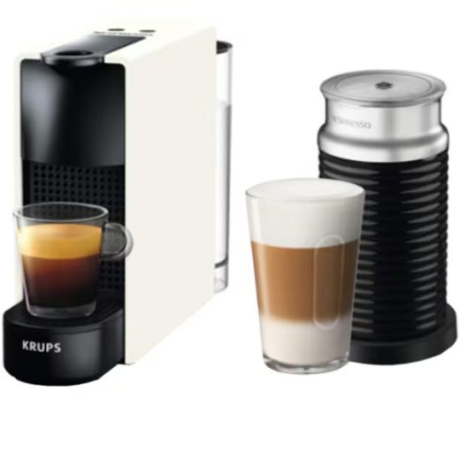 Pachet espressor capsule NESPRESSO Essenza Mini + Aparat spumare lapte Aeroccino XN111110, 0.6l, 1300W, 19 bar, alb-negru