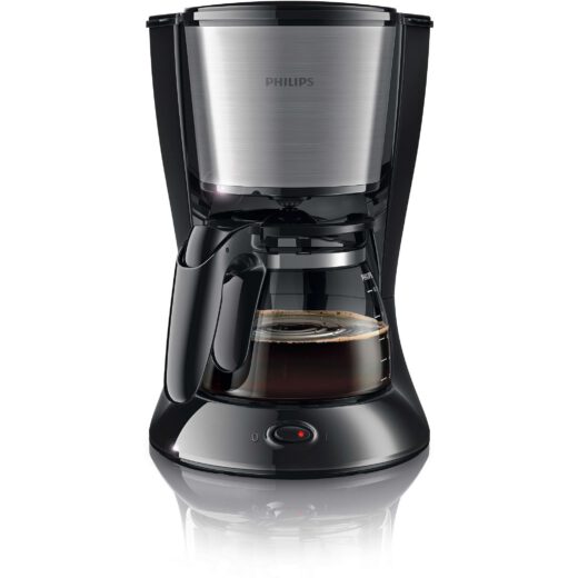 Cafetieră Philips Daily HD7462/20  920~1080W  Capacitate 1.2l (2~15 cești)  Cană de sticlă  Aroma Twister pentru gust intens  Timp preparare 10min  Sistem anti-picurare  Cablu 0.85m  Black Metal