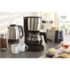 Cafetieră Philips Daily HD7462/20  920~1080W  Capacitate 1.2l (2~15 cești)  Cană de sticlă  Aroma Twister pentru gust intens  Timp preparare 10min  Sistem anti-picurare  Cablu 0.85m  Black Metal