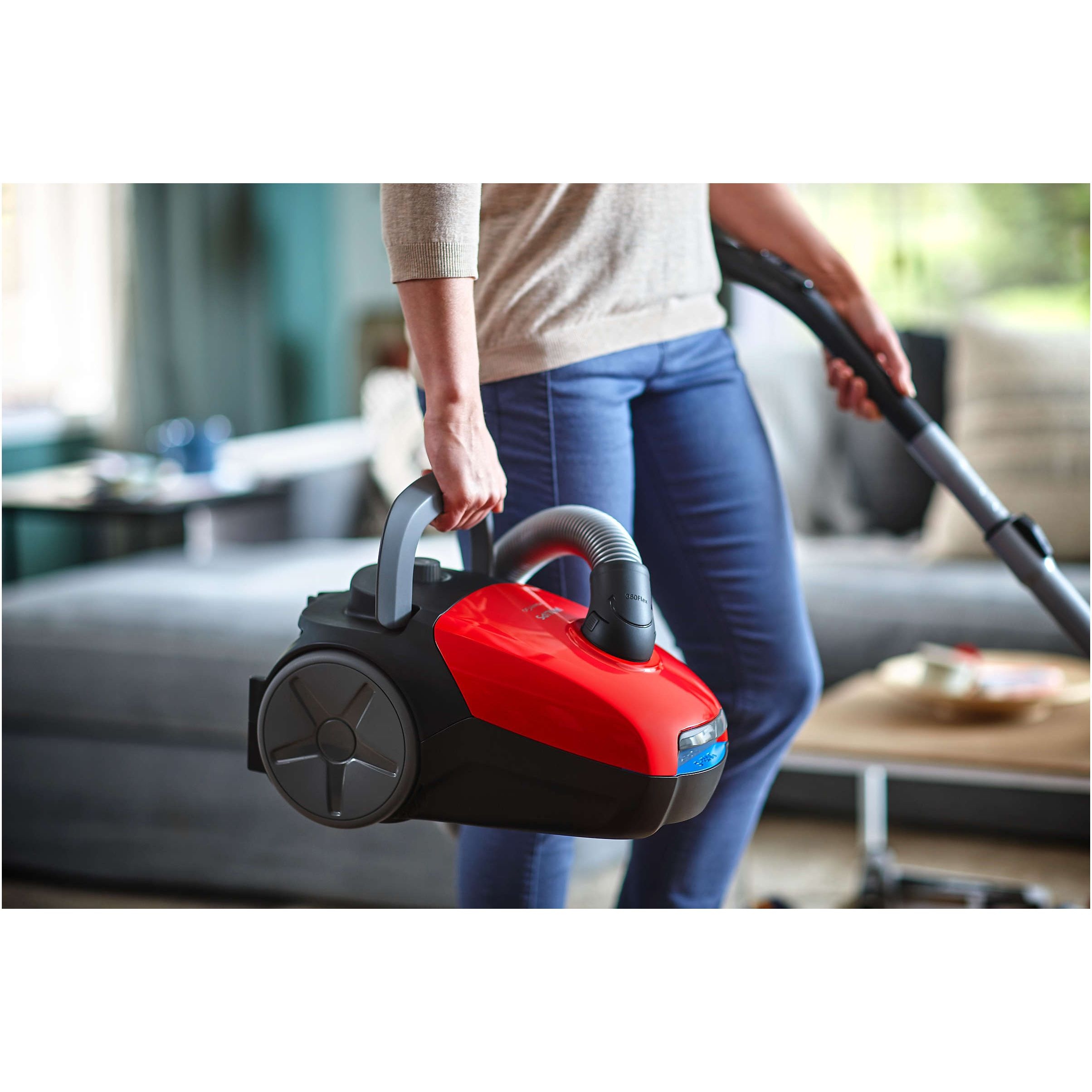 Aspirator cu sac Philips PowerGo 2000 FC8243/09, Sport Red