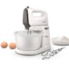 Mixer cu bol și stand Philips Viva Seria 5000 HR3745/00, 450W (5 viteze + Turbo), Bol 3l rotativ cu acționare automată, Palete conice, Buton de îndepărtare rapidă a paletelor, Picioare cu ventuze, Cablu 1.2m, Cashmere