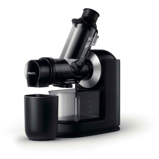 Storcător prin presare la rece Philips Viva HR1889/70  Tehnologie QuickClean  150W  tub de alimentare XL de 70mm  Recipient suc 1 l  Recipient pulpă 0.75 l  Culoare: Negru