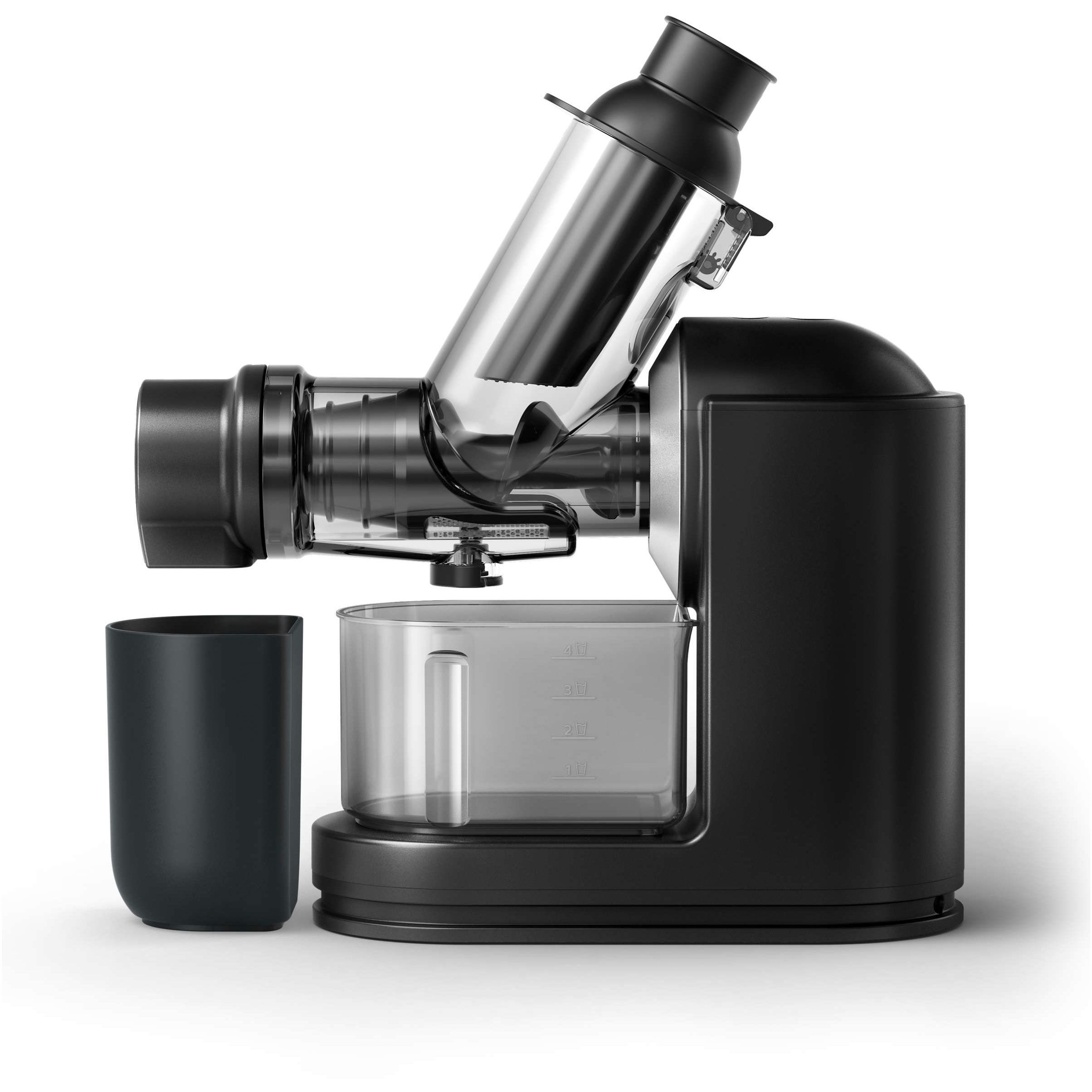 Storcător prin presare la rece Philips Viva HR1889/70, Tehnologie QuickClean, 150W, tub de alimentare XL de 70mm, Recipient suc 1 l, Recipient pulpă 0.75 l, Culoare: Negru
