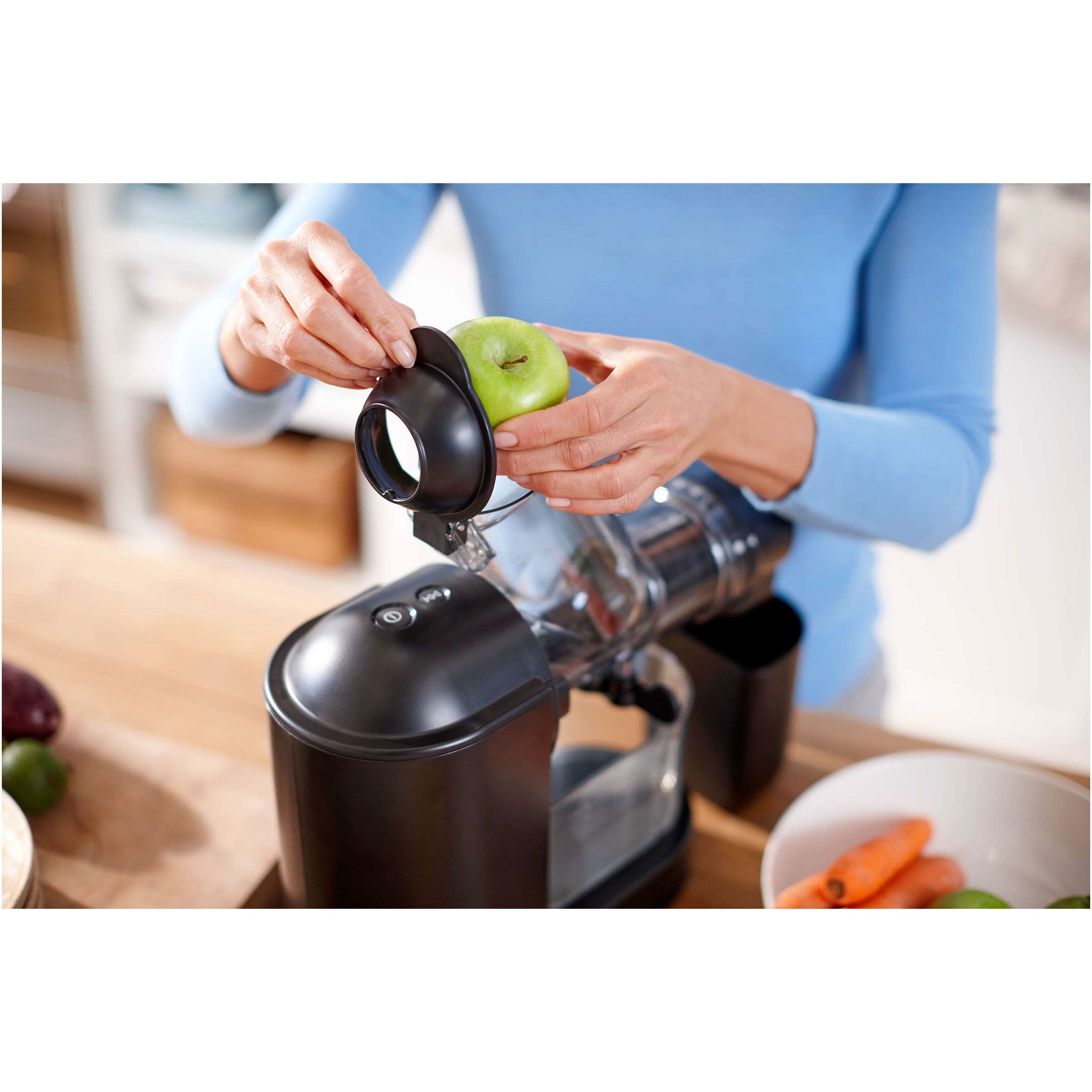 Storcător prin presare la rece Philips Viva HR1889/70, Tehnologie QuickClean, 150W, tub de alimentare XL de 70mm, Recipient suc 1 l, Recipient pulpă 0.75 l, Culoare: Negru