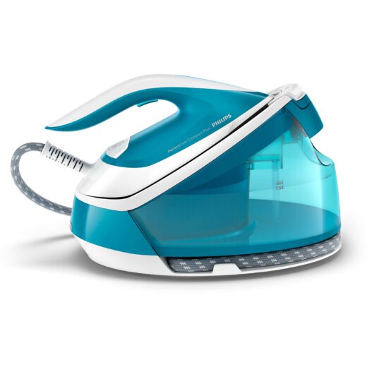 Stație de călcat cu abur Philips PerfectCare Compact Plus GC7920/20  2400W  Presiune 6.5bar  Continuu 120g/min  Jet 430g  Talpă SteamGlide  Rezervor detașabil 1.5l  F1.6m  C1.65m  Fier 1.3kg  Marine Blue