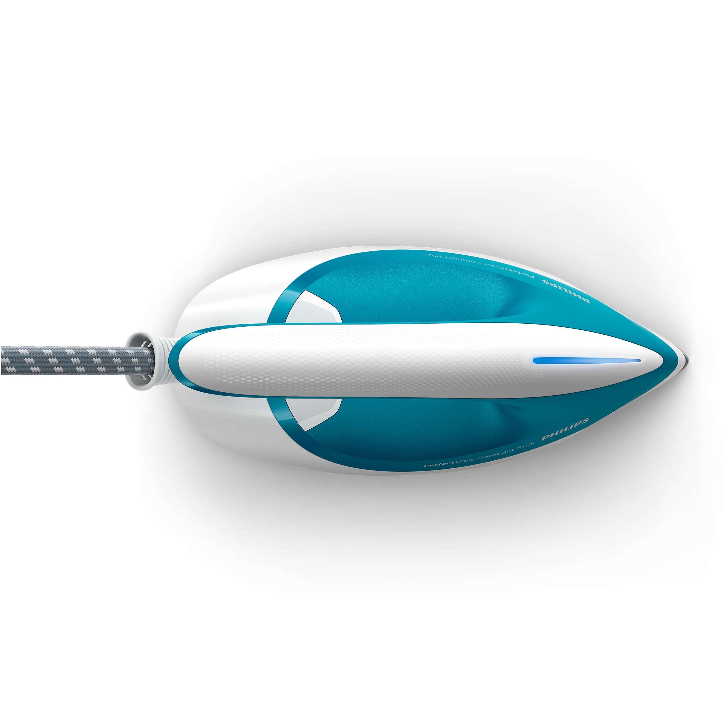 Stație de călcat cu abur Philips PerfectCare Compact Plus GC7920/20, 2400W, Presiune 6.5bar, Continuu 120g/min, Jet 430g, Talpă SteamGlide, Rezervor detașabil 1.5l, F1.6m, C1.65m, Fier 1.3kg, Marine Blue