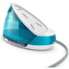 Stație de călcat cu abur Philips PerfectCare Compact Plus GC7920/20, 2400W, Presiune 6.5bar, Continuu 120g/min, Jet 430g, Talpă SteamGlide, Rezervor detașabil 1.5l, F1.6m, C1.65m, Fier 1.3kg, Marine Blue