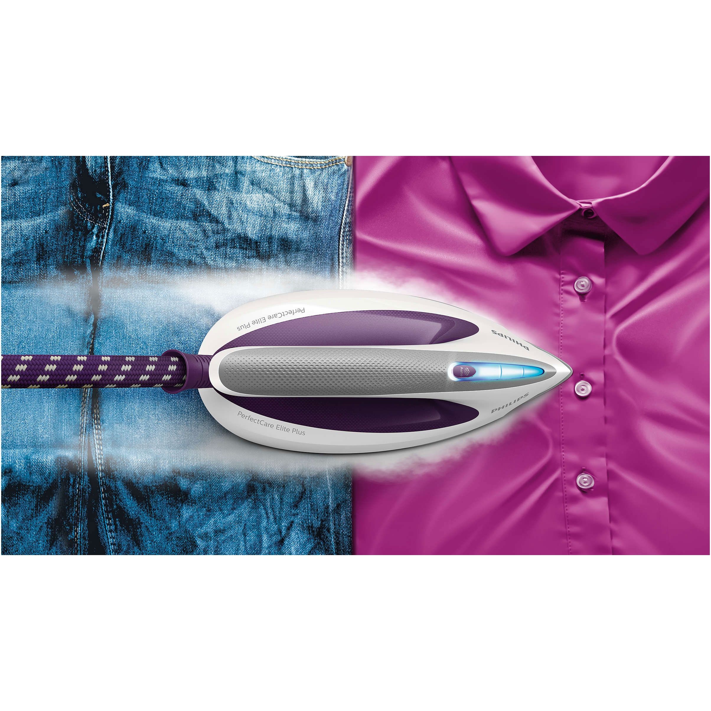 Stație de călcat cu abur Philips PerfectCare Elite Plus GC9660/30, 2700W, Presiune 7.5bar, Continuu 155g/min, Jet 520g, Talpă T-ionic Glide, Rezervor det. 1.8l, F 1.7m, C 1.8, Fier 0.8kg