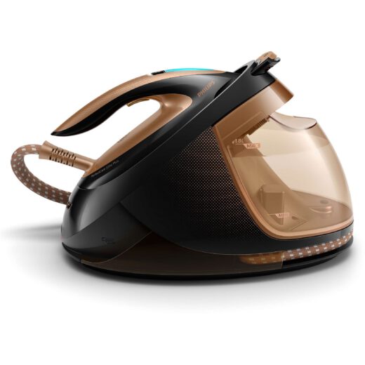 Stație de călcat cu abur Philips PerfectCare Elite Plus GC9682/80  2700W  8bar  Continuu 165g/min  Jet 600g  Talpă T-Ionic Glide  Rezervor detașabil 1.8l  Furtun 1.9m  Cablu 2m  Fier 0.8kg  OptimalTEMP