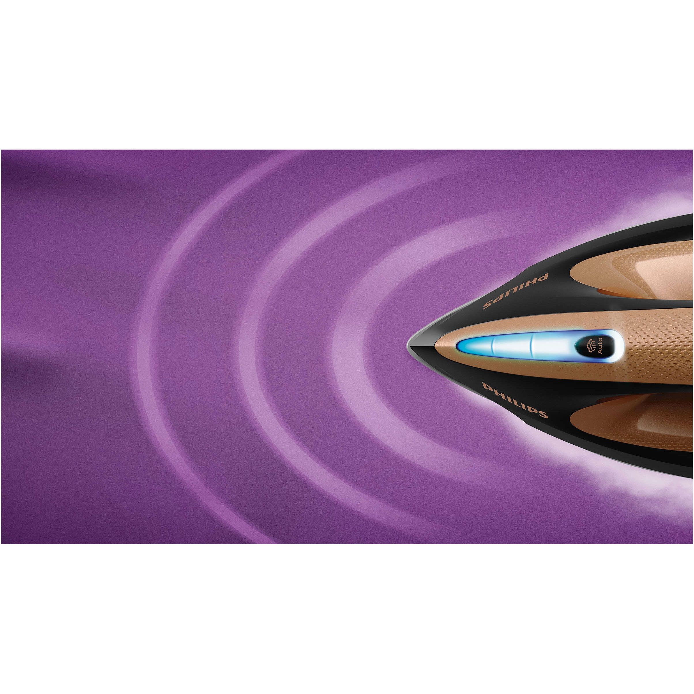 Stație de călcat cu abur Philips PerfectCare Elite Plus GC9682/80, 2700W, 8bar, Continuu 165g/min, Jet 600g, Talpă T-Ionic Glide, Rezervor detașabil 1.8l, Furtun 1.9m, Cablu 2m, Fier 0.8kg, OptimalTEMP