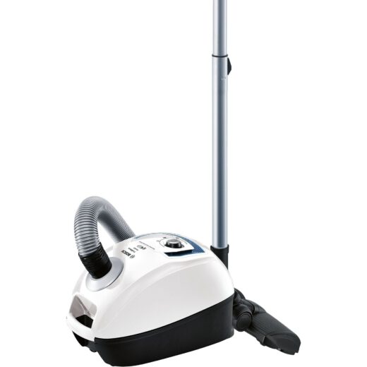 Aspirator cu sac BOSCH GL-40 ProSilence PureAir BGL4SIL69W  Asp uscată  500W  Praf 4l  C7m  69dBA  Filtru igienic  Mâner ergonomic  4 role  Perie SilentClean Premium  QuattroPower  4.5kg  Character White