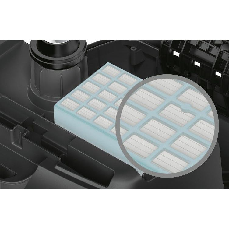 Aspirator cu sac BOSCH GL-40 ProSilence PureAir BGL4SIL69W, Asp uscată, 500W, Praf 4l, C7m, 69dBA, Filtru igienic, Mâner ergonomic, 4 role, Perie SilentClean Premium, QuattroPower, 4.5kg, Character White