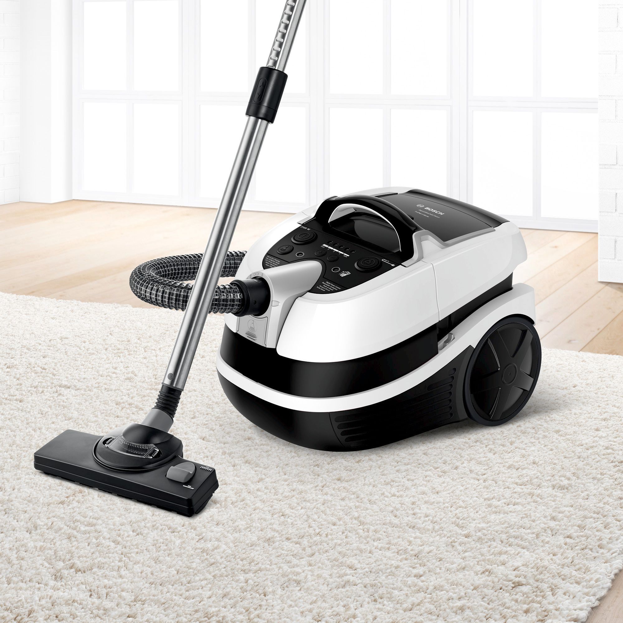 Aspirator multifuncțional cu sac BOSCH Serie 4 AquaWash&Clean BWD421PRO, Vârf 2100W, Nominală 1400W