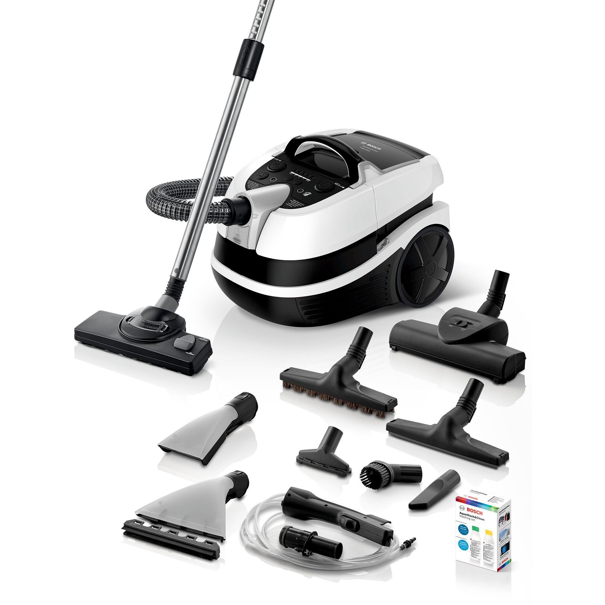 Aspirator multifuncțional cu sac BOSCH Serie 4 AquaWash&Clean BWD421PRO, Vârf 2100W, Nominală 1400W
