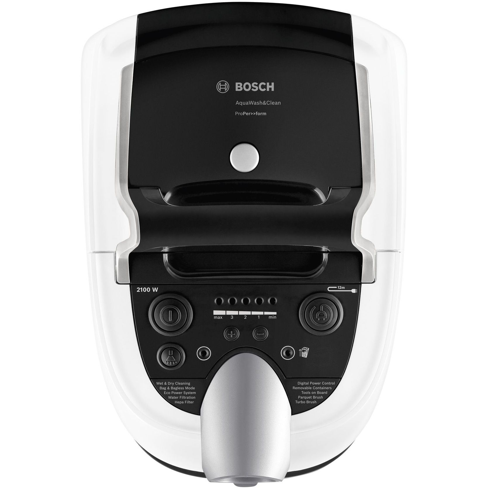 Aspirator multifuncțional cu sac BOSCH Serie 4 AquaWash&Clean BWD421PRO, Vârf 2100W, Nominală 1400W