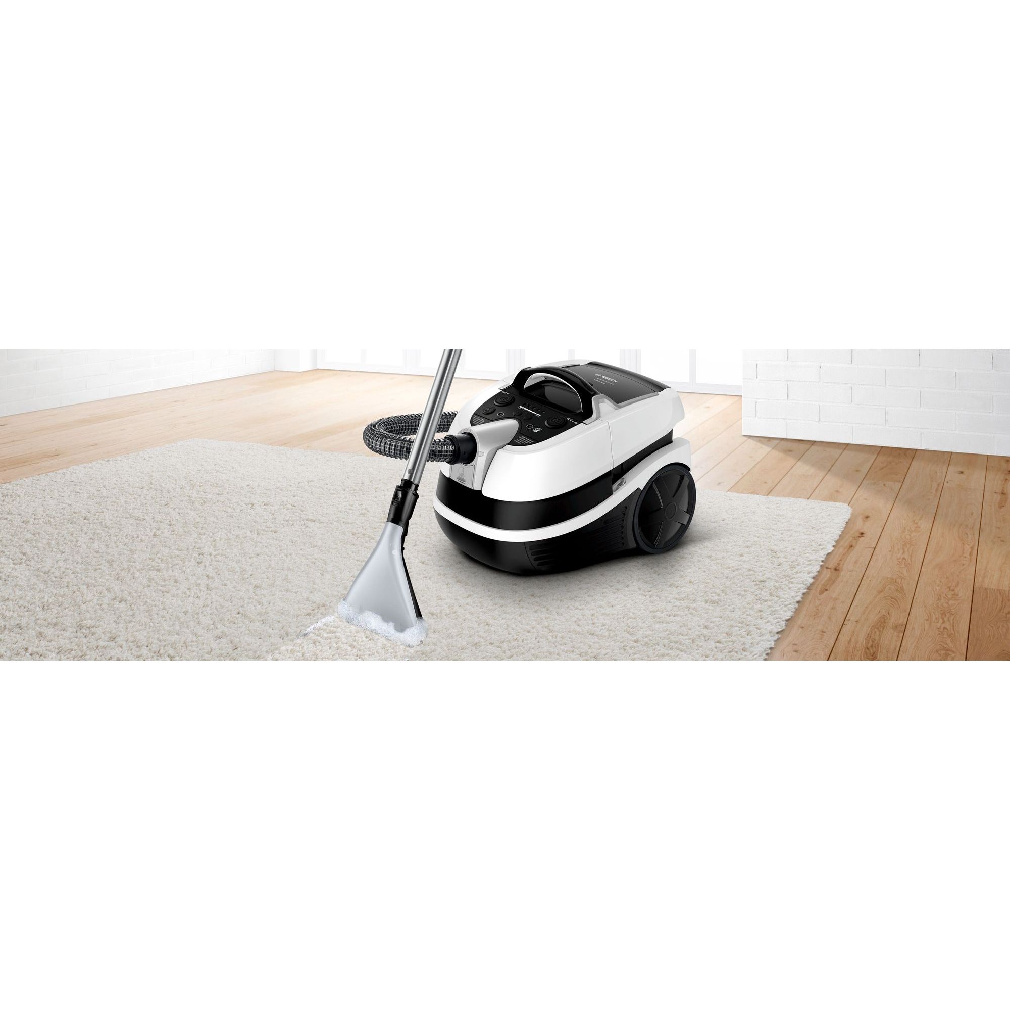 Aspirator multifuncțional cu sac BOSCH Serie 4 AquaWash&Clean BWD421PRO, Vârf 2100W, Nominală 1400W