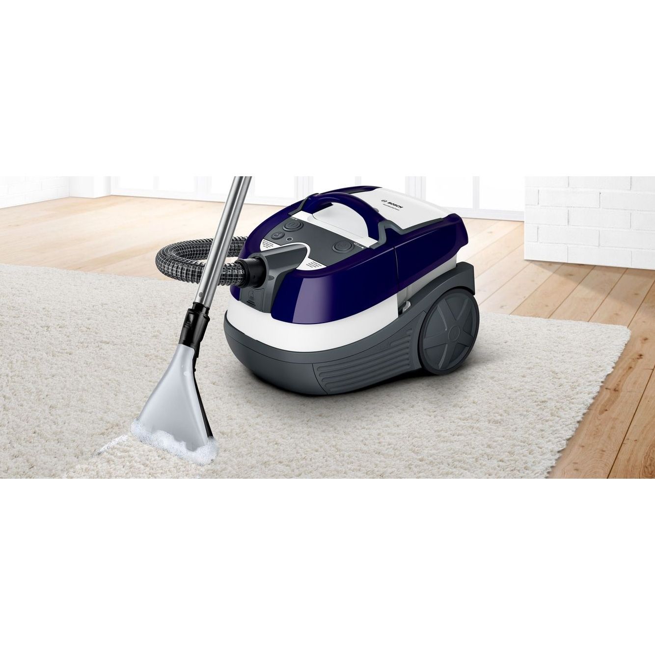 Aspirator multifuncțional BOSCH Serie 4 AquaWash&Clean BWD41740, 1700W, Aubergine Purple and Stone Grey