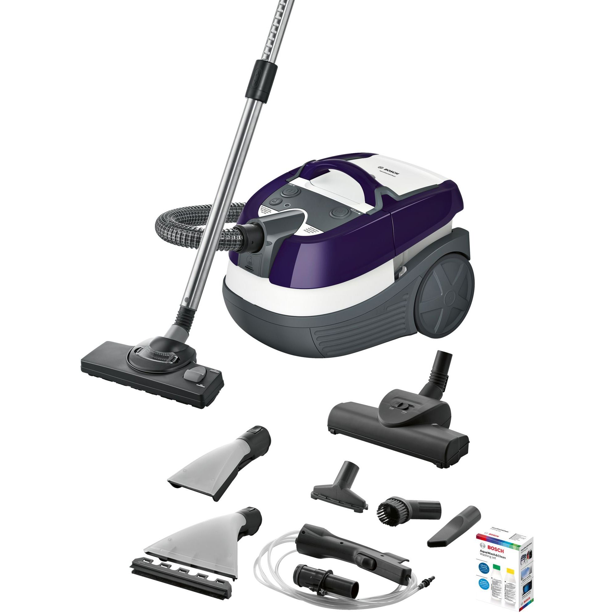 Aspirator multifuncțional BOSCH Serie 4 AquaWash&Clean BWD41740, 1700W, Aubergine Purple and Stone Grey