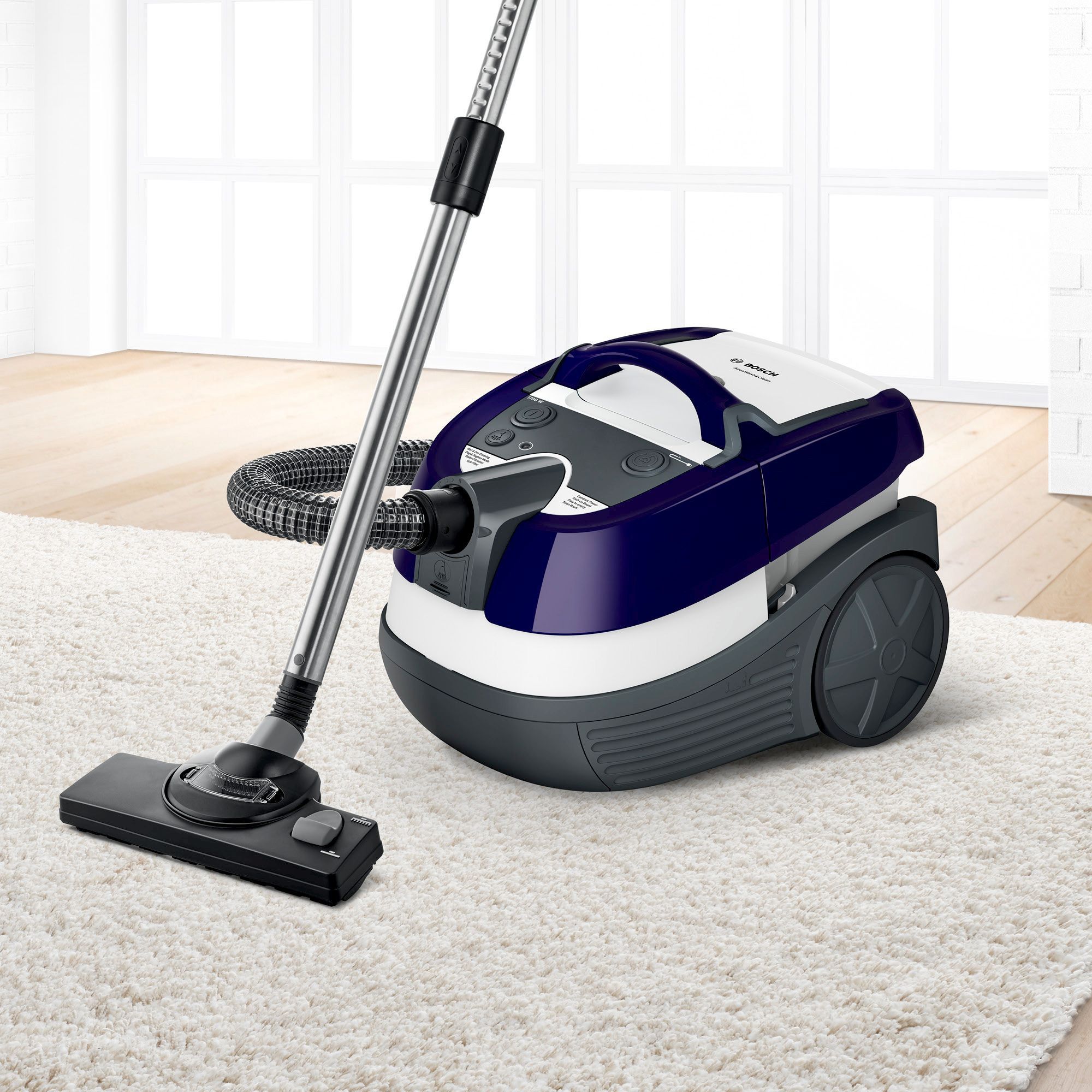 Aspirator multifuncțional BOSCH Serie 4 AquaWash&Clean BWD41740, 1700W, Aubergine Purple and Stone Grey