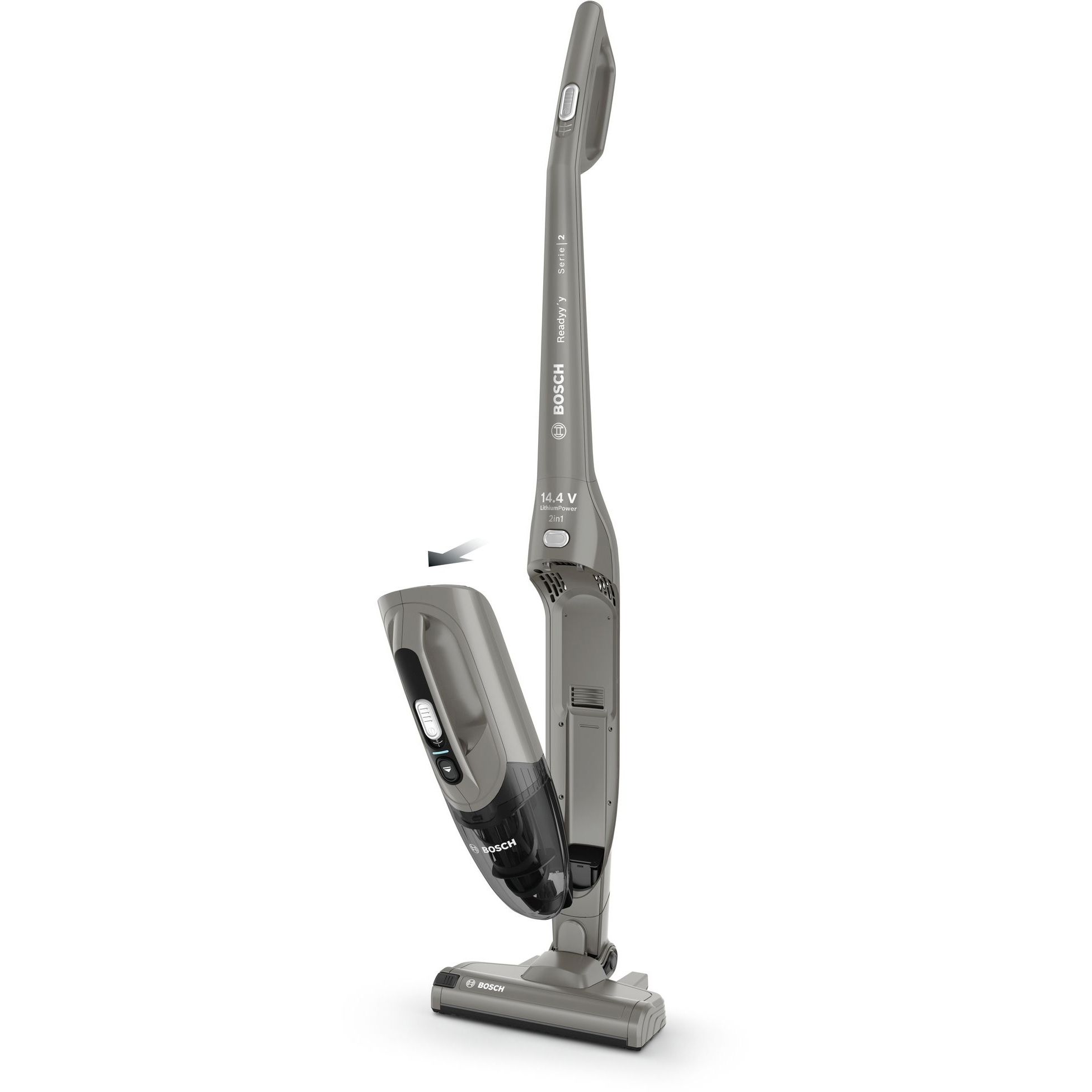 Aspirator vertical 2în1 BOSCH Serie 2 Readyy’y 14.4V BBHF214G, Graphite Injection
