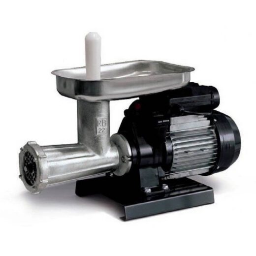 Mașină de tocat carne Reber 9500 N n.22  600W  70~120kg/h  Corp din fontă tratată  Pâlnie din inox 304  Găuri sită 8mm  Comutare înainte/înapoi