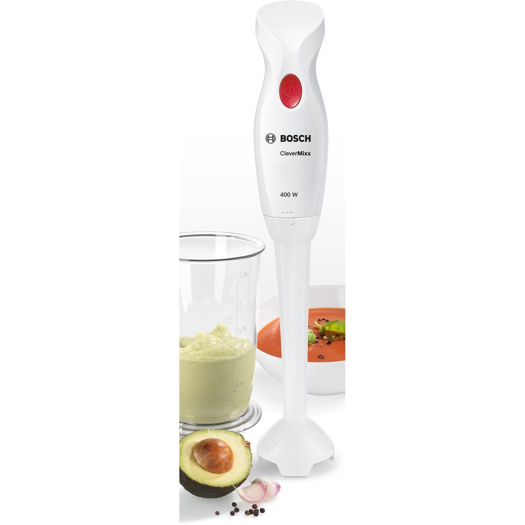 Blender de mână BOSCH CleverMixx MSM14100, 400W, Alb