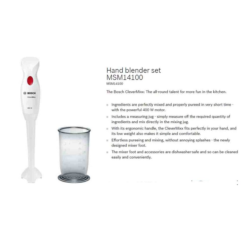 Blender de mână BOSCH CleverMixx MSM14100, 400W, Alb