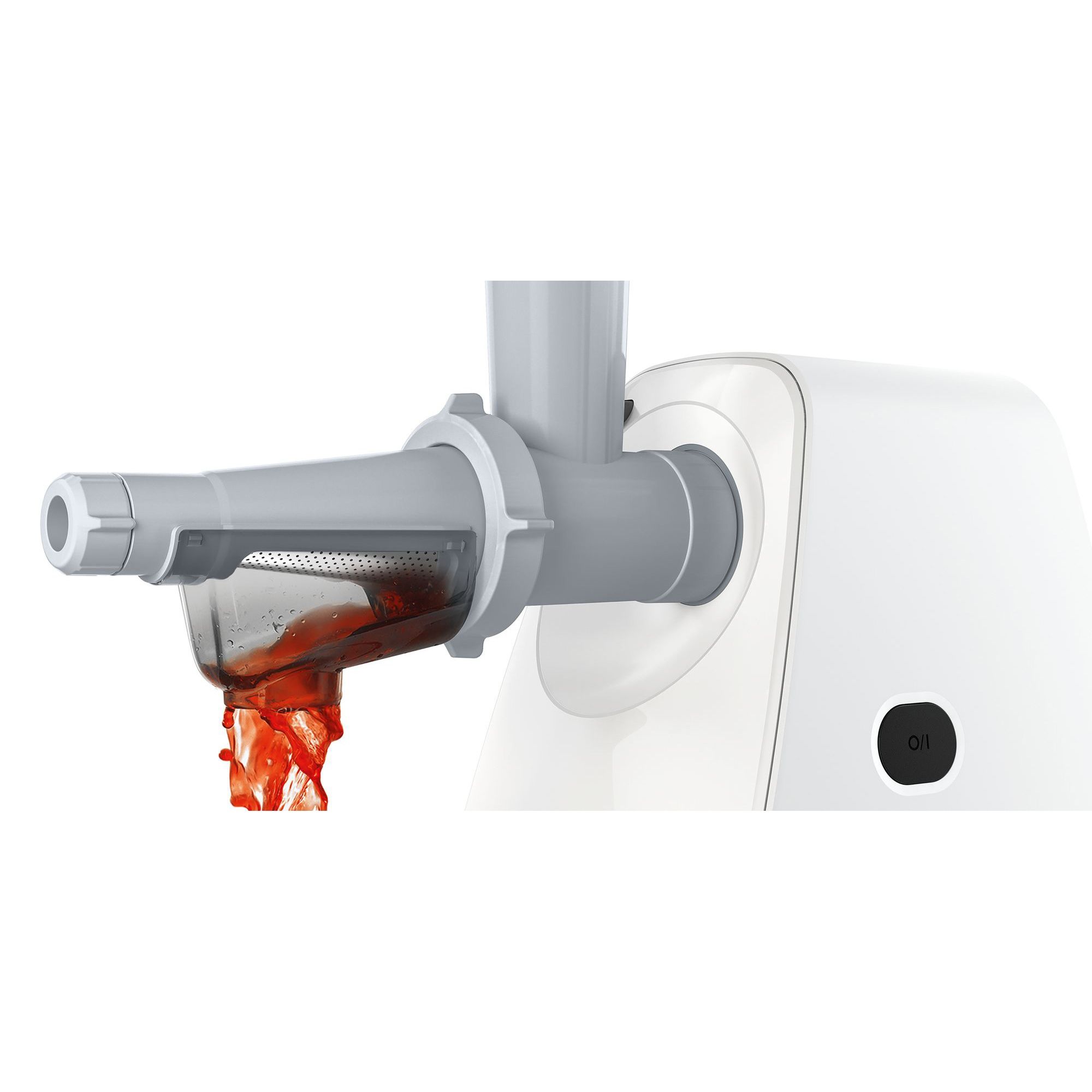 Mașină de tocat carne BOSCH SmartPower MFW2517W, 350W, Accesoriu pentru mărunțire, Storcător pentru fructe și legume moi, Accesoriu pentru cârnați, Albă