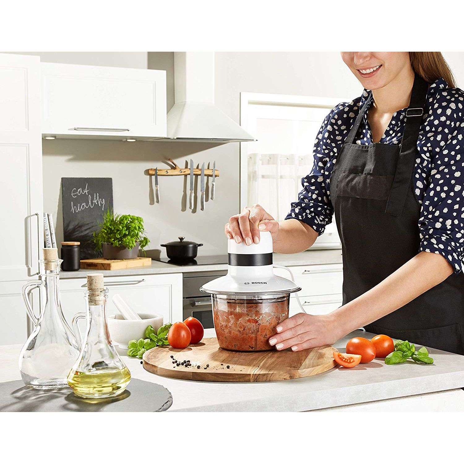Aparat de mărunțit BOSCH MMR08A1, 400W, 800ml, Alb