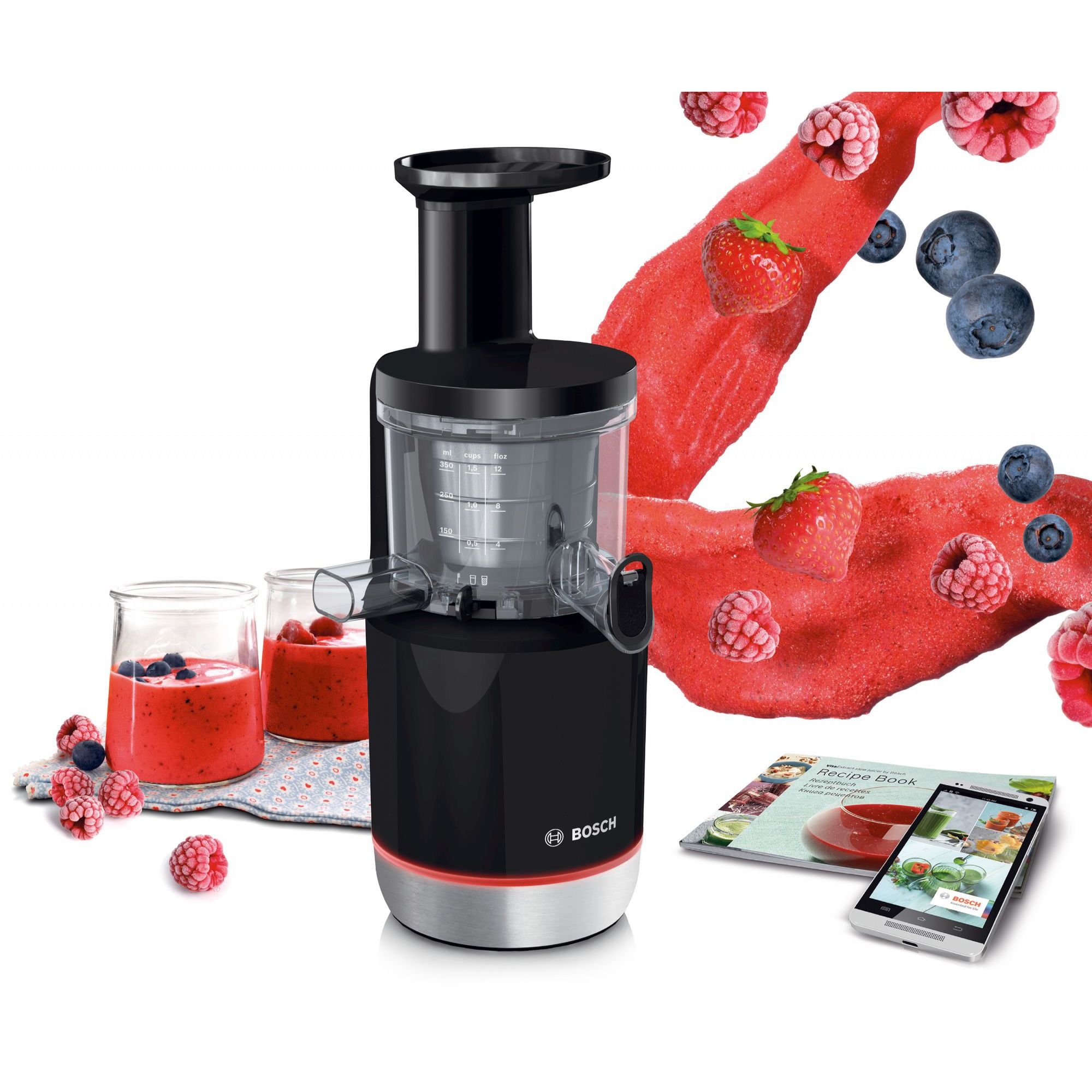 Storcător prin presare la rece cu ax melcat BOSCH VitaExtract MESM731M, 150W, Brushed Stainless Steel