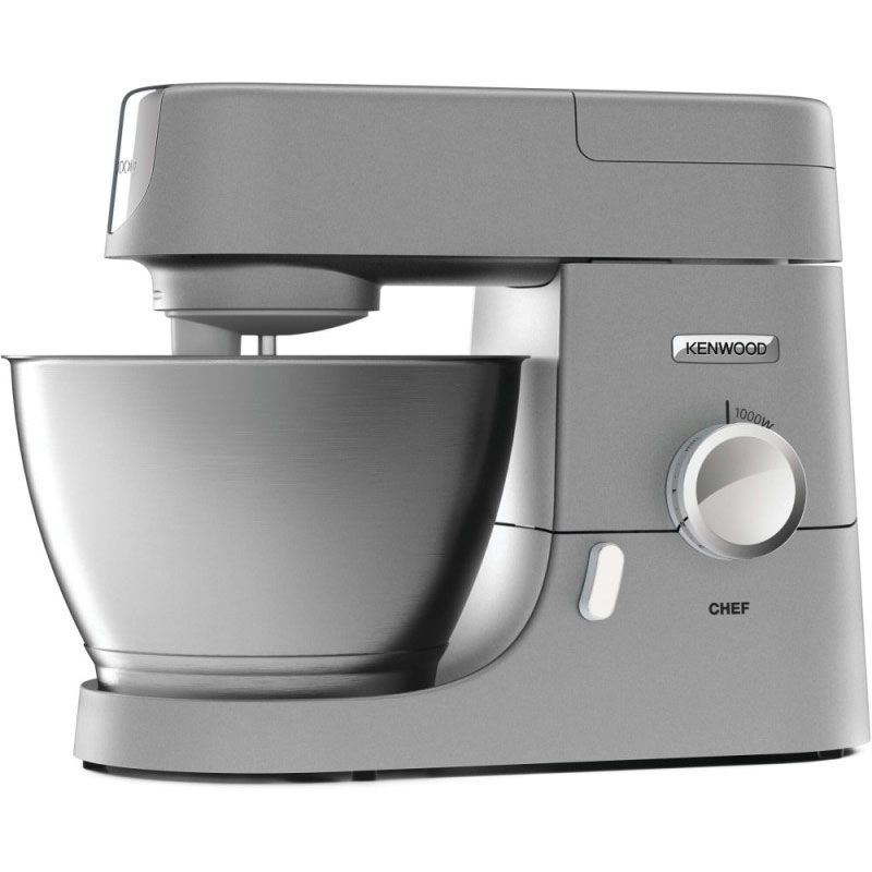 Robot de bucătărie KENWOOD Chef KVC3110S – 0W20011166, 1000W (7 trepte și Pulse), Vas 4.6l din oțel inoxidabil, Carcasă integral metalică, Frământă, Amestecă, Stainless Steel