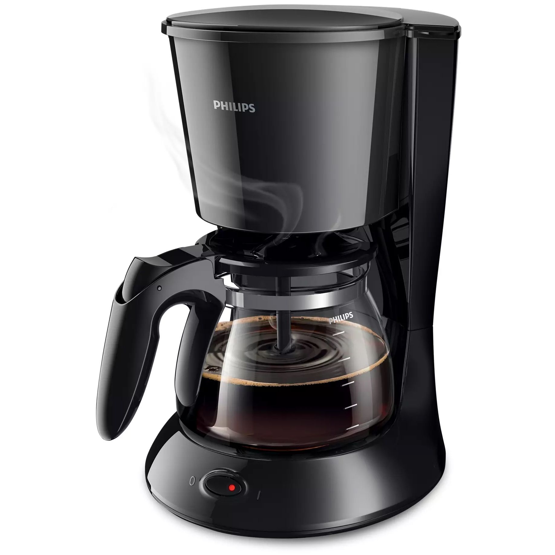 Cafetieră Philips Daily HD7461/20  1000W  Capacitate 1.2l (2~15 cești)  Cană de sticlă  Aroma Twister pentru gust intens  Timp preparare 10min  Sistem anti-picurare  Cablu 0.85m  Negru