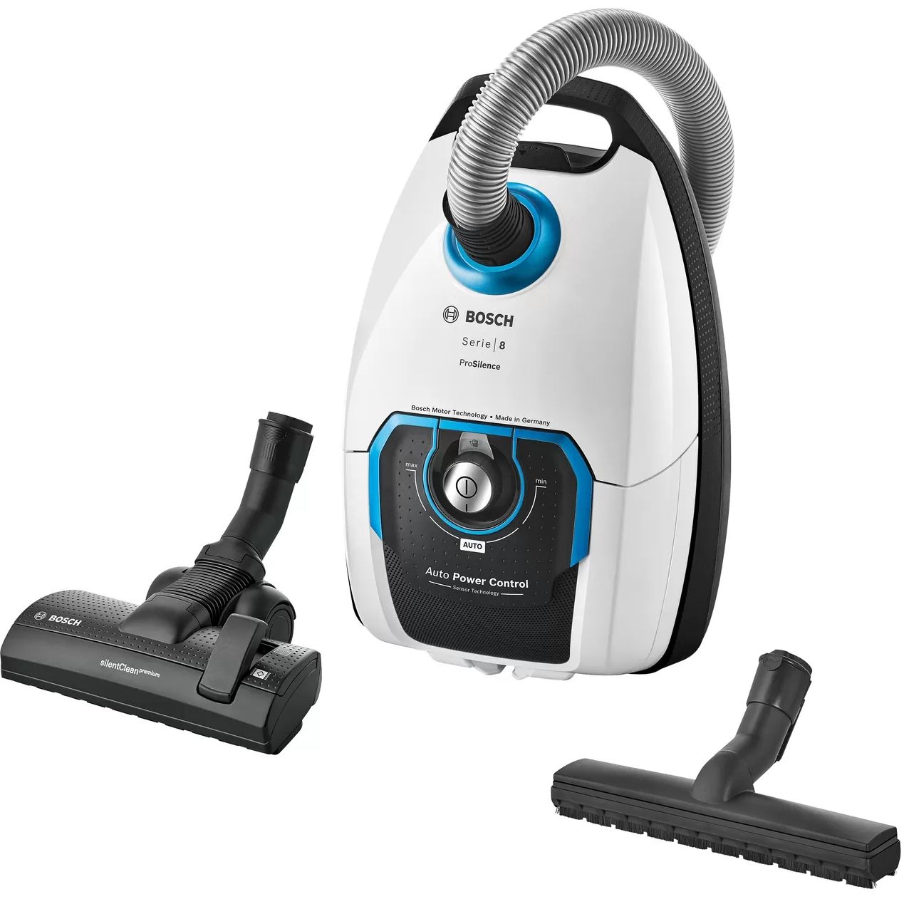 Aspirator cu sac BOSCH Serie 8 ProSilence BGB8SIL1, 800W, Filtru HEPA, Perie rotativă SilentClean Premium, Perie cu peri moi, Perie universală