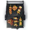 Grătar electric BOSCH TCG4104, 2000W, 5 nivele, Corp inox, Plăci grill antiadezive detașabile aluminiu 32.8×23.8cm, Două tăvițe, Termostat reglabil, Păstrare la cald, Depozitare verticală, Red Anthracite