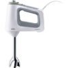 Mixer de mână BRAUN MultiMix 5 HM5137WH – 0X22211070, 750W (9 viteze și Turbo), Pahar gradat 0.6L, Tocător 0.5l, Picior păsător inox, 2 palete, 2 cârlige