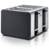 Prăjitor de pâine BOSCH TAT7S45  1500~1800W (7 trepte)  4 fante  2 compartimente independente  Centrare automată  Senzor pentru prăjire uniformă  Dezghețare  Reîncălzire  Tastă STOP  Graphite