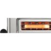 Prăjitor de pâine BOSCH TAT7203, 860~1050W (7 trepte), 2 fante, Grătar chifle, Sertar firimituri, Senzor electronic pentru prăjire uniformă, Dezghețare, Reîncălzire, Tastă STOP, Stainless Steel