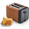 Prăjitor de pâine compact BOSCH DesignLine TAT4P429, 820-970W (6 trepte), 2 fante, Dezghețare, Încălzire, High Lift, Grătar integrat pliabil, Buton STOP,  Centrare automată, Noble Copper Crystal