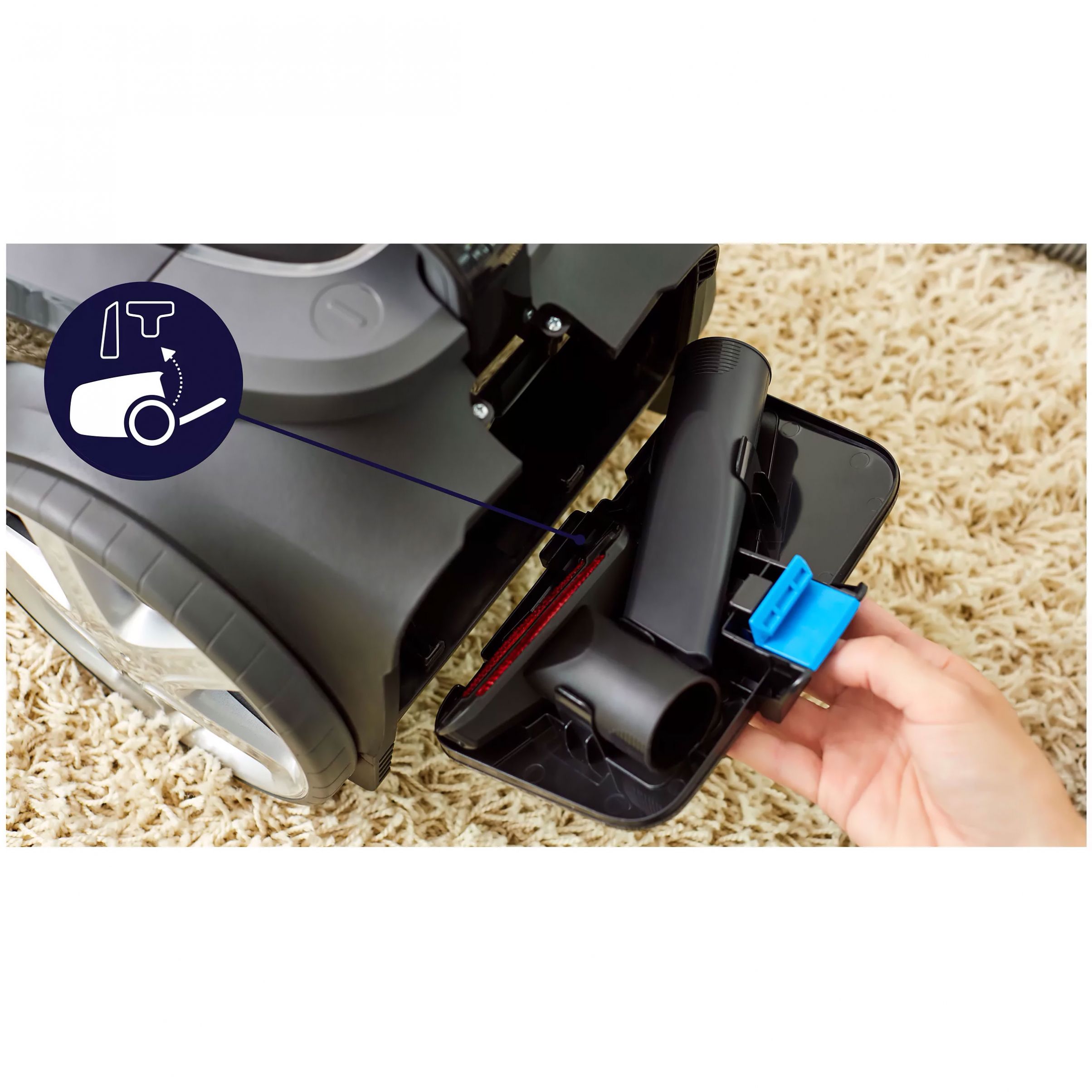 Aspirator fără sac Philips PowerPro Expert 7000 FC9744/09, Asp uscată, 750-900W, Praf 2l, Cablu 7m, 67-84dBA, Filtru H13, PowerCyclone 8, Allergy Lock, TriActive+, Mini perie turbo, CarpetClean, 5.5kg, Opal Gre