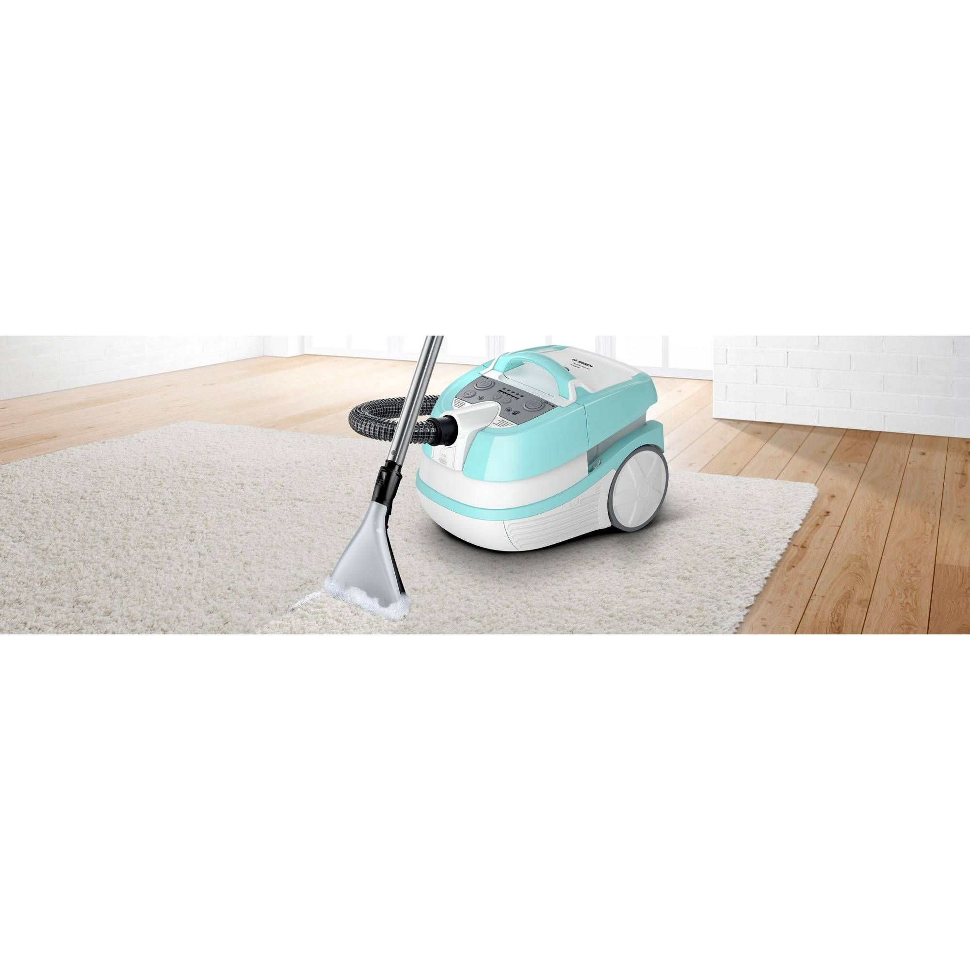 Aspirator multifuncțional cu sac BOSCH Serie 4 AquaWash&Clean BWD420HYG, Vârf 2000W, Nominală 1400W, Mint Green