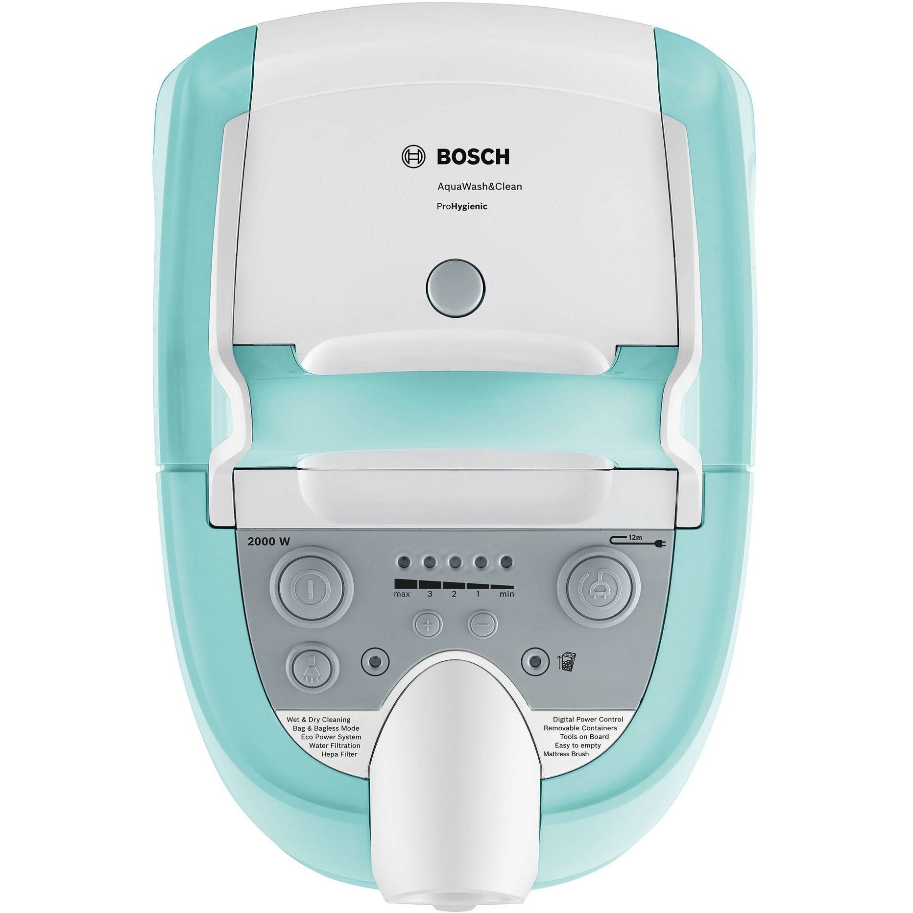 Aspirator multifuncțional cu sac BOSCH Serie 4 AquaWash&Clean BWD420HYG, Vârf 2000W, Nominală 1400W, Mint Green