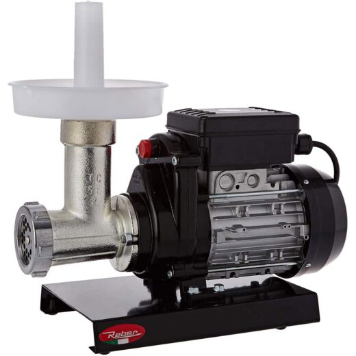 Mașină de tocat carne Reber 9502 N n.5  Putere 400W  Producție 30~50kg/h  Corp din fontă tratată  Sită inclusă de 6mm