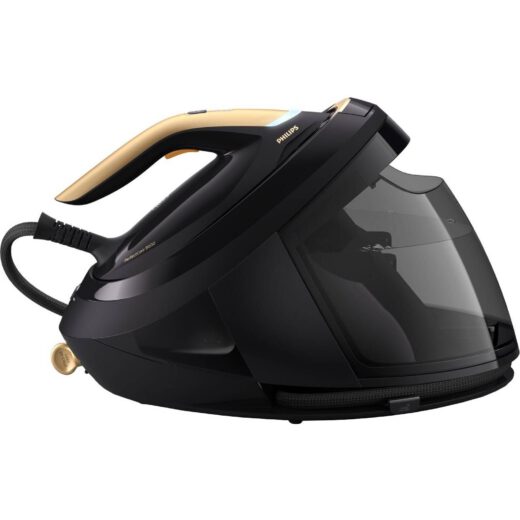 Stație de călcat Philips PerfectCare 8000 PSG8130/80  Optimal Temp  tehnologie DynamiQ  talpă Steam Glide Elite  170g/min  700g abur  8.5 bari  rezervor detașabil 1800 ml  Easy De-Calc Plus  Negru