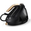 Stație de călcat Philips PerfectCare 8000 PSG8130/80, Optimal Temp, tehnologie DynamiQ, talpă Steam Glide Elite, 170g/min, 700g abur, 8.5 bari, rezervor detașabil 1800 ml, Easy De-Calc Plus, Negru