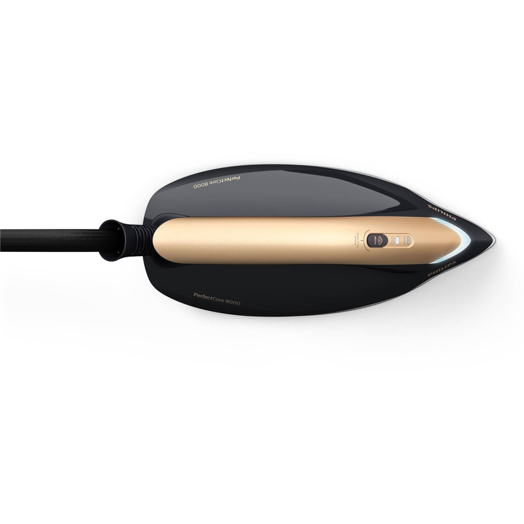 Stație de călcat Philips PerfectCare 8000 PSG8130/80, Optimal Temp, tehnologie DynamiQ, talpă Steam Glide Elite, 170g/min, 700g abur, 8.5 bari, rezervor detașabil 1800 ml, Easy De-Calc Plus, Negru