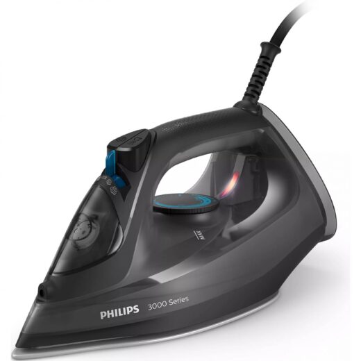 Fier de călcat cu abur Philips Seria 3000 DST3041/80  2600W  Continuu 40g/min  Jet 200g  Rezervor 300ml  Talpă Ceramică  C1.9m  G1.27kg  Black and Red