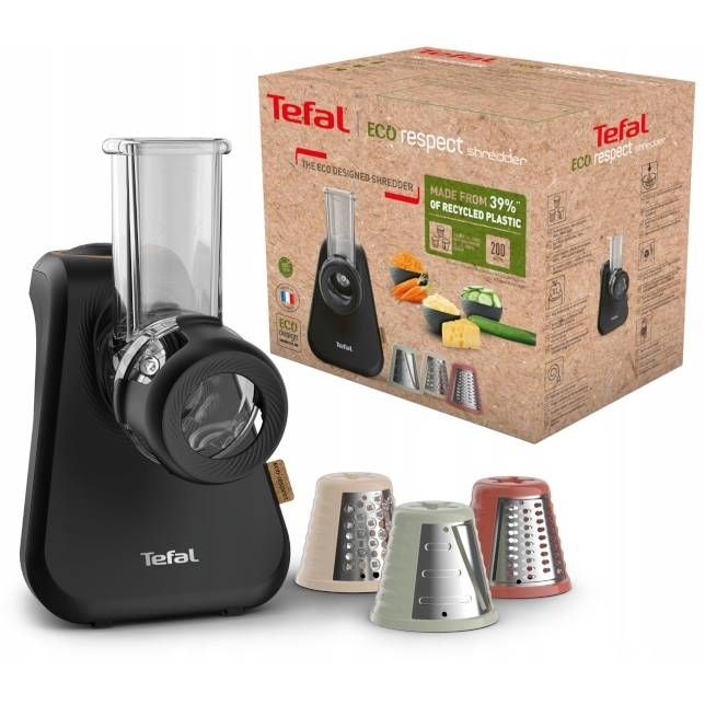 Răzătoare TEFAL Eco Respect MB77EN38, 200W, 3 conuri, 3 funcții, Neagră