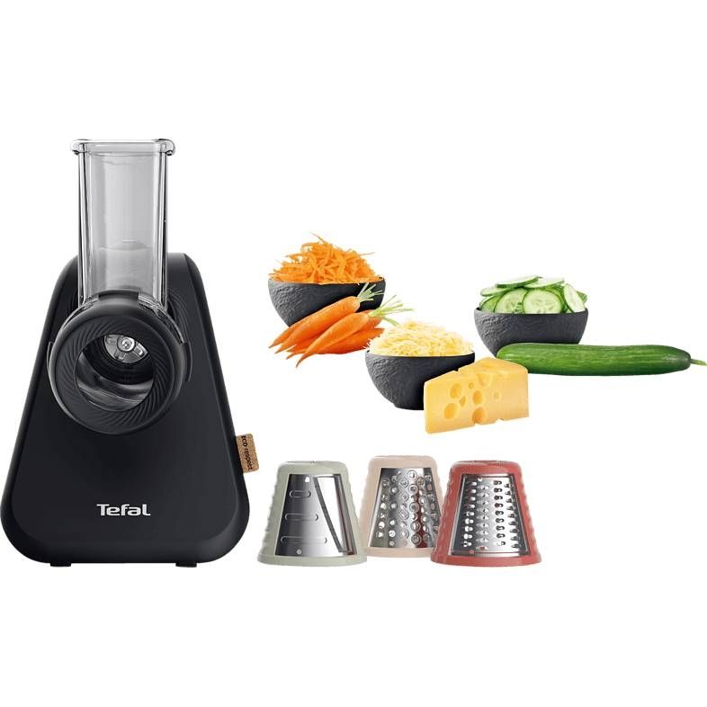 Răzătoare TEFAL Eco Respect MB77EN38, 200W, 3 conuri, 3 funcții, Neagră
