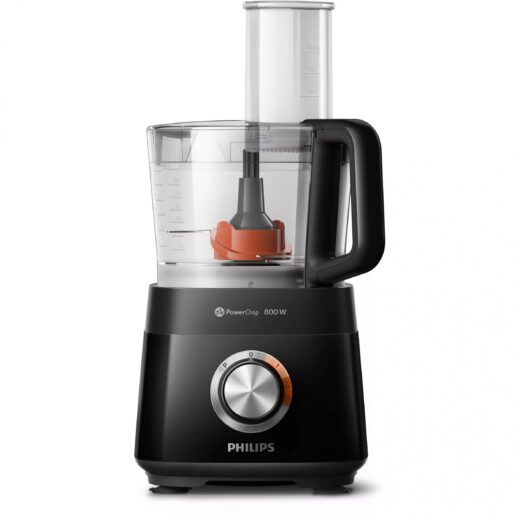 Robot de bucătărie Philips Viva Collection HR7510/10  Tehnologie PowerChop  29 de funcții  800W  Vas 1.5L (capacitate de lucru 1L)  Disc 2 in 1  Presă de citrice  Tub XXL de alimentare  Culoare: Negru