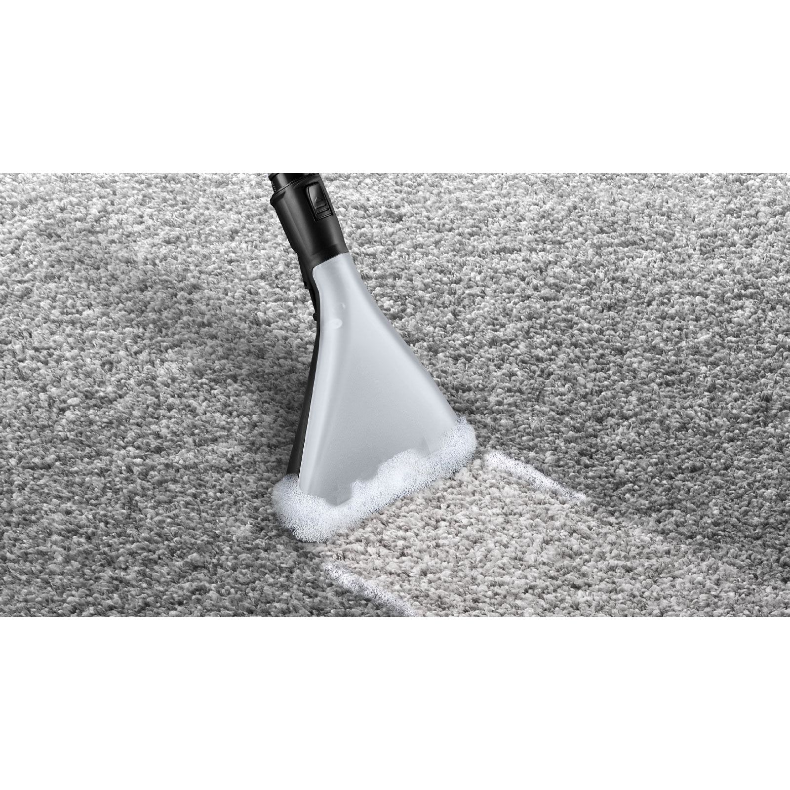 Aspirator multifuncțional cu sac BOSCH Serie 4 AquaWash&Clean BWD421POW, Vârf 2100W, Nominală 1400W, Praf 2.5l, Rezervor 5l, Cablu 9m, 85dBA, Filtru igienic HEPA, G8.7kg, Carbon Black/Tornado Red